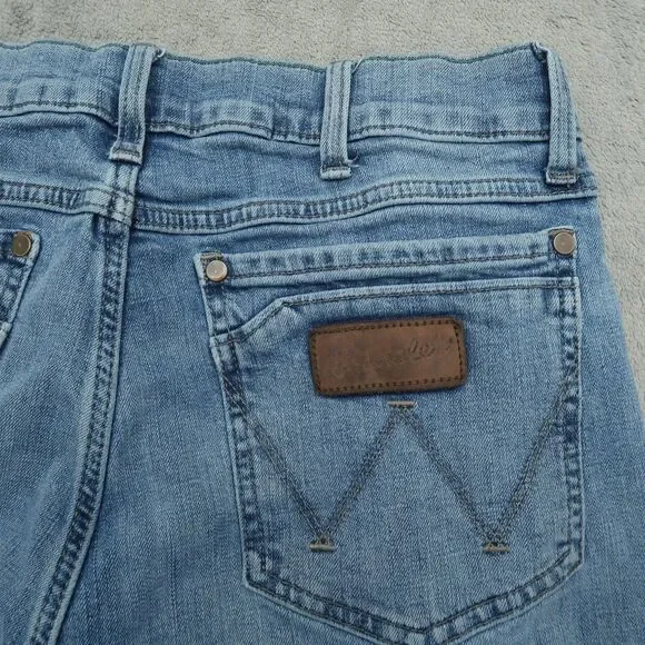 Wrangler Retro Jeans Mens Fits 30x32 (No Tag) Blue Slim Straight Stretch Denim - Picture 9 of 16